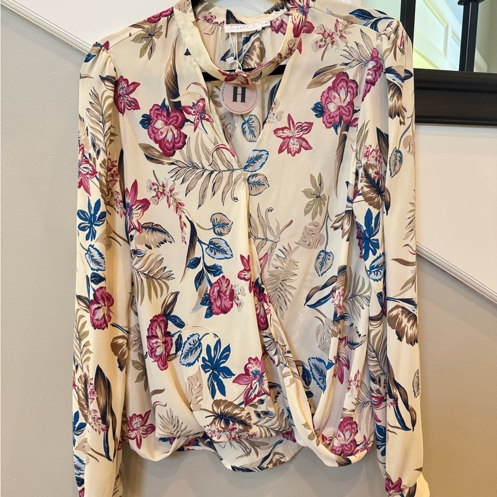 LUSH Floral Print Wrap Blouse - Picture 2 of 5